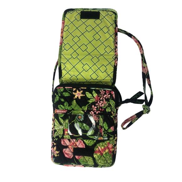 Crossbody Tropical/Floral Pattern Vera Bradly Lots of Lime Green - Picture 3 of 11